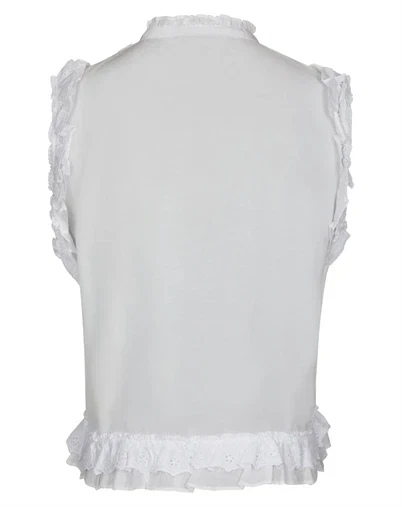 Neo Noir - Celia Ruffle Top - White